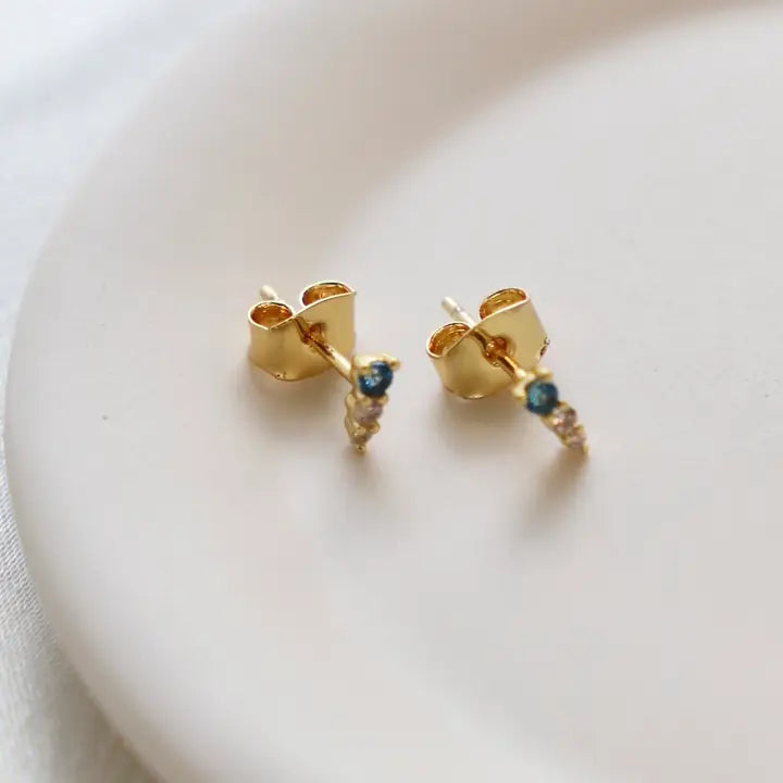 Aqua Trio Stack Stud - Zinnias Gift Boutique