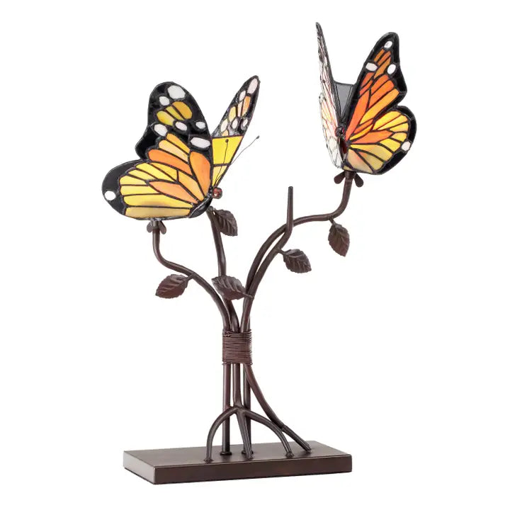 20.5"H Amelia Stained Glass Butterfly Table Lamp - Zinnias Gift Boutique