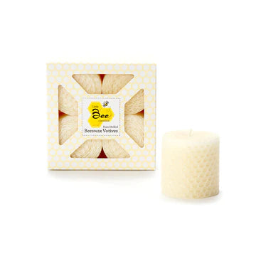 Beeswax Rolled Votive 4pack - Zinnias Gift Boutique
