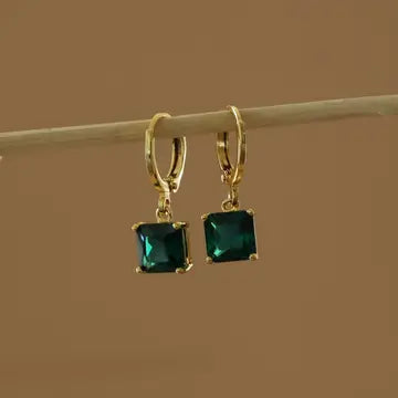 Square Birthstone Huggies - Zinnias Gift Boutique