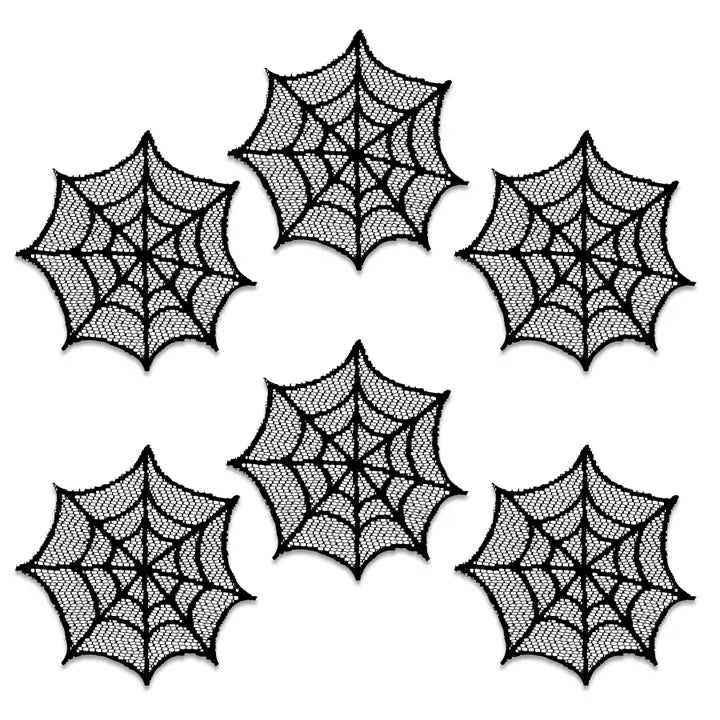 Halloween Spider Web 6 in Doily Black