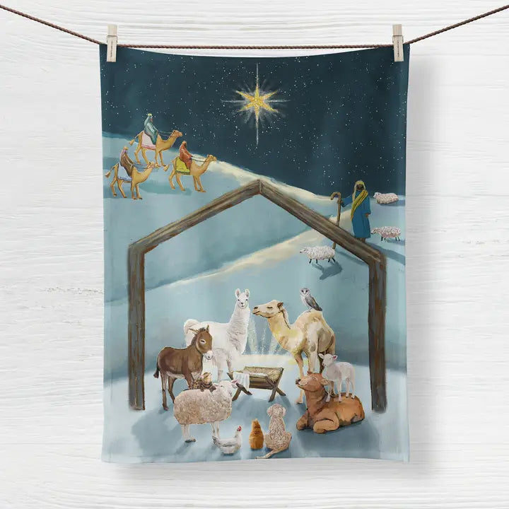 2025 Nativity Tea Towel - Zinnias Gift Boutique