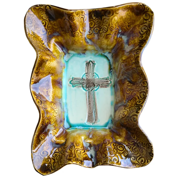 Friendship Bowl - Turquoise Cross - Zinnias Gift Boutique