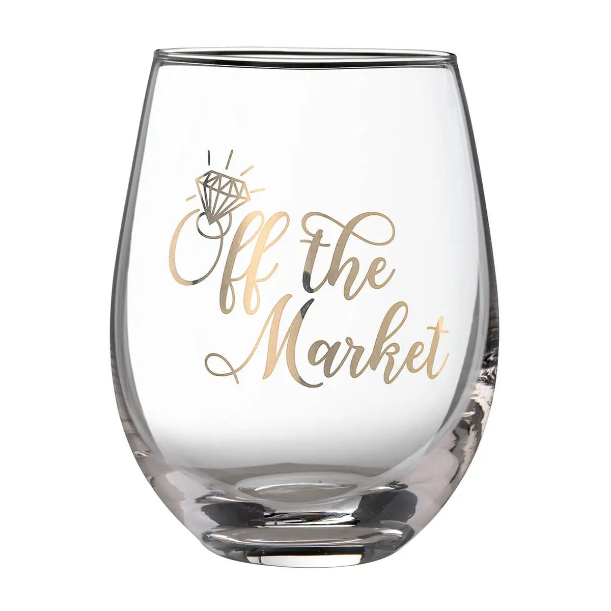 "Off the Market" Stemless Wine Glass - Zinnias Gift Boutique