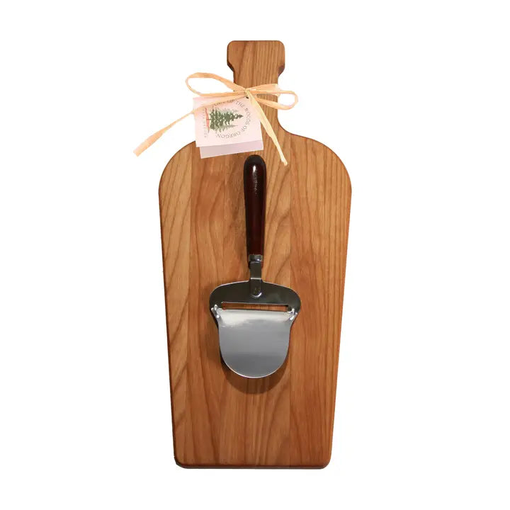 Large Wine Bottle Board with Cheese Planer - Zinnias Gift Boutique