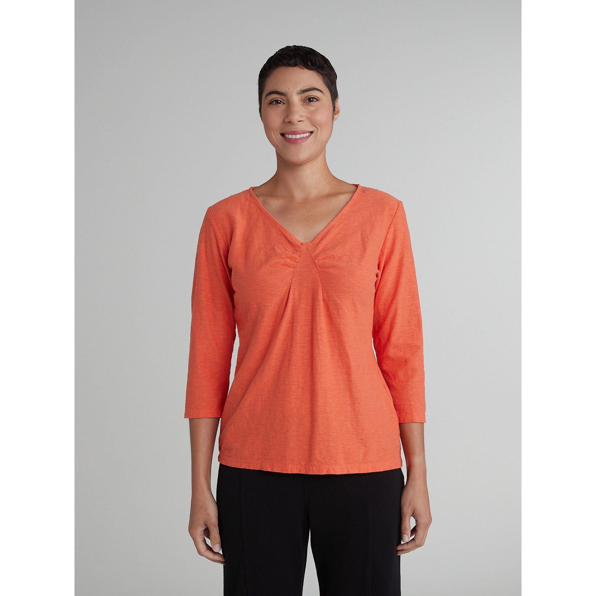 3/4 Sleeve Front Tuck Tee - Zinnias Gift Boutique