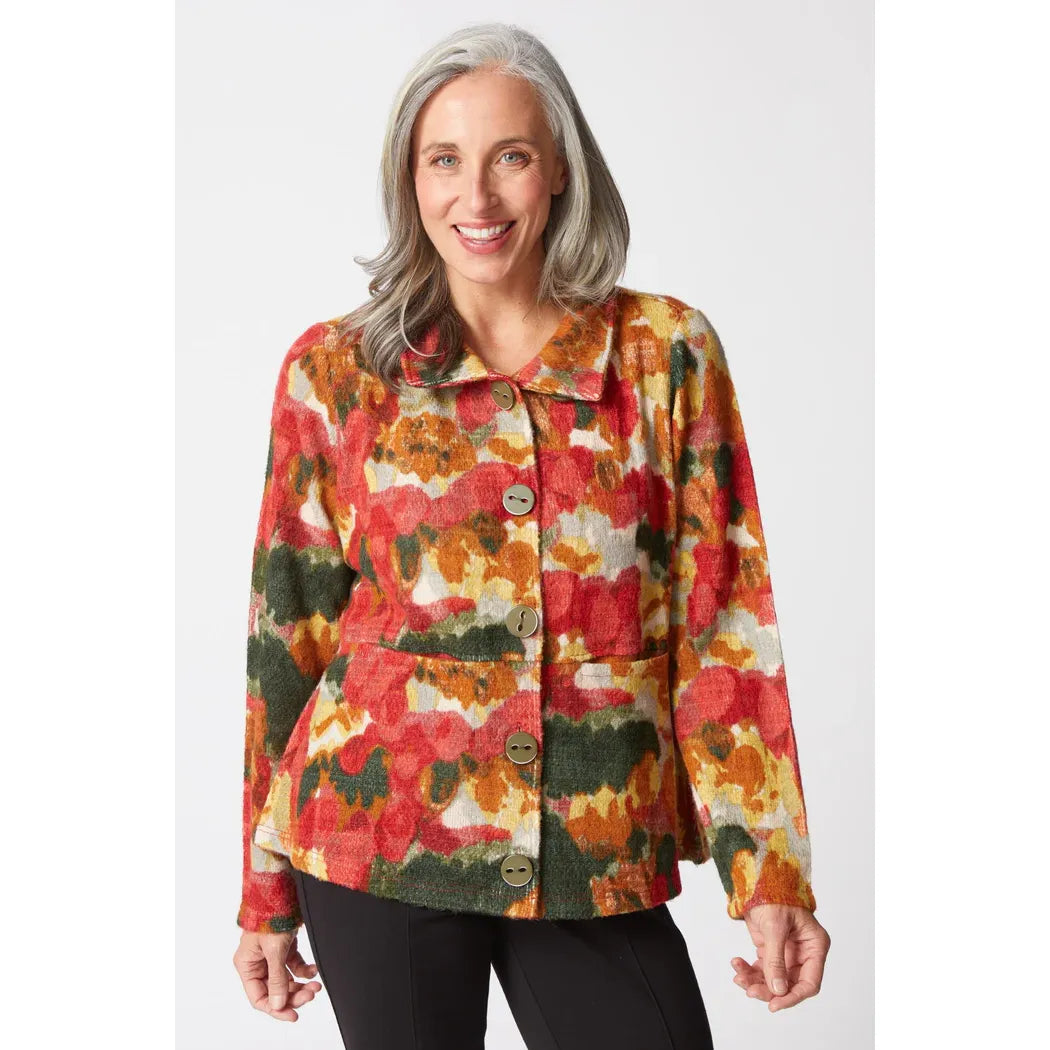 Aspen Knit Highland Jacket - Ruby