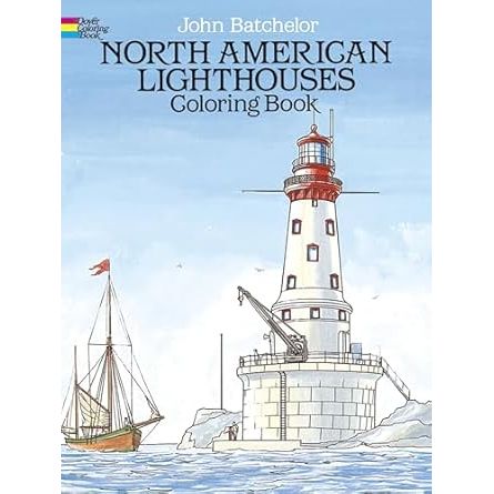 North American Lighthouses Coloring Book - Zinnias Gift Boutique
