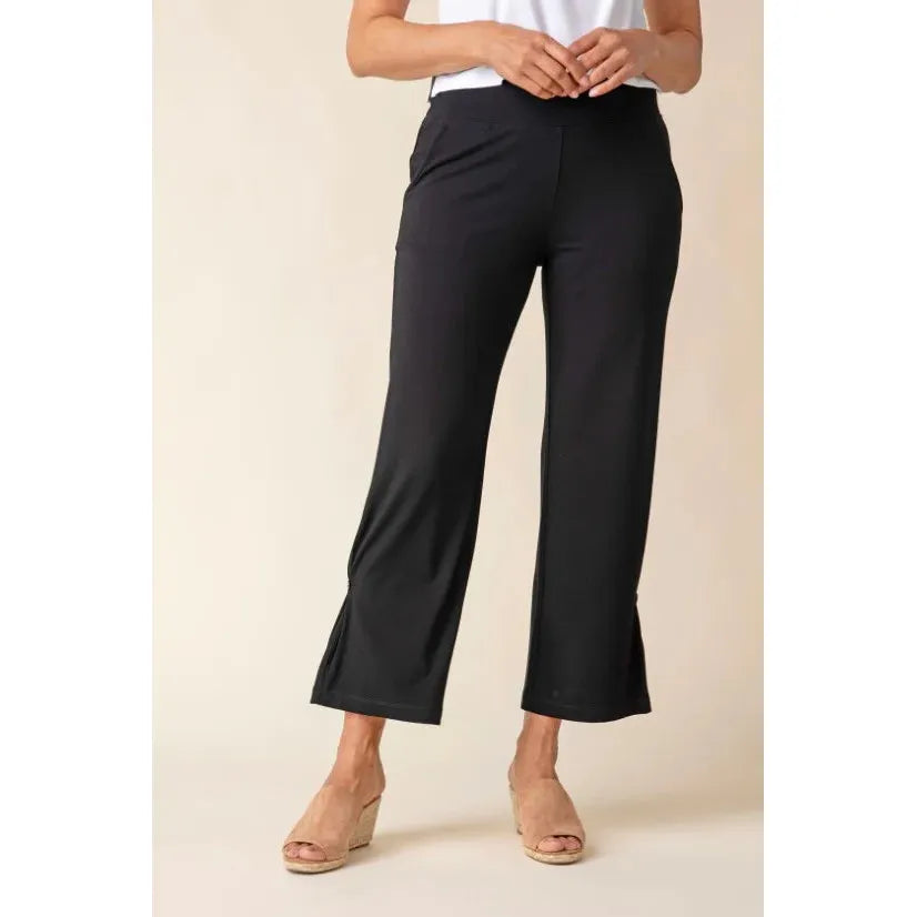 Core Travel Side Pleat Pant - Black - Zinnias Gift Boutique