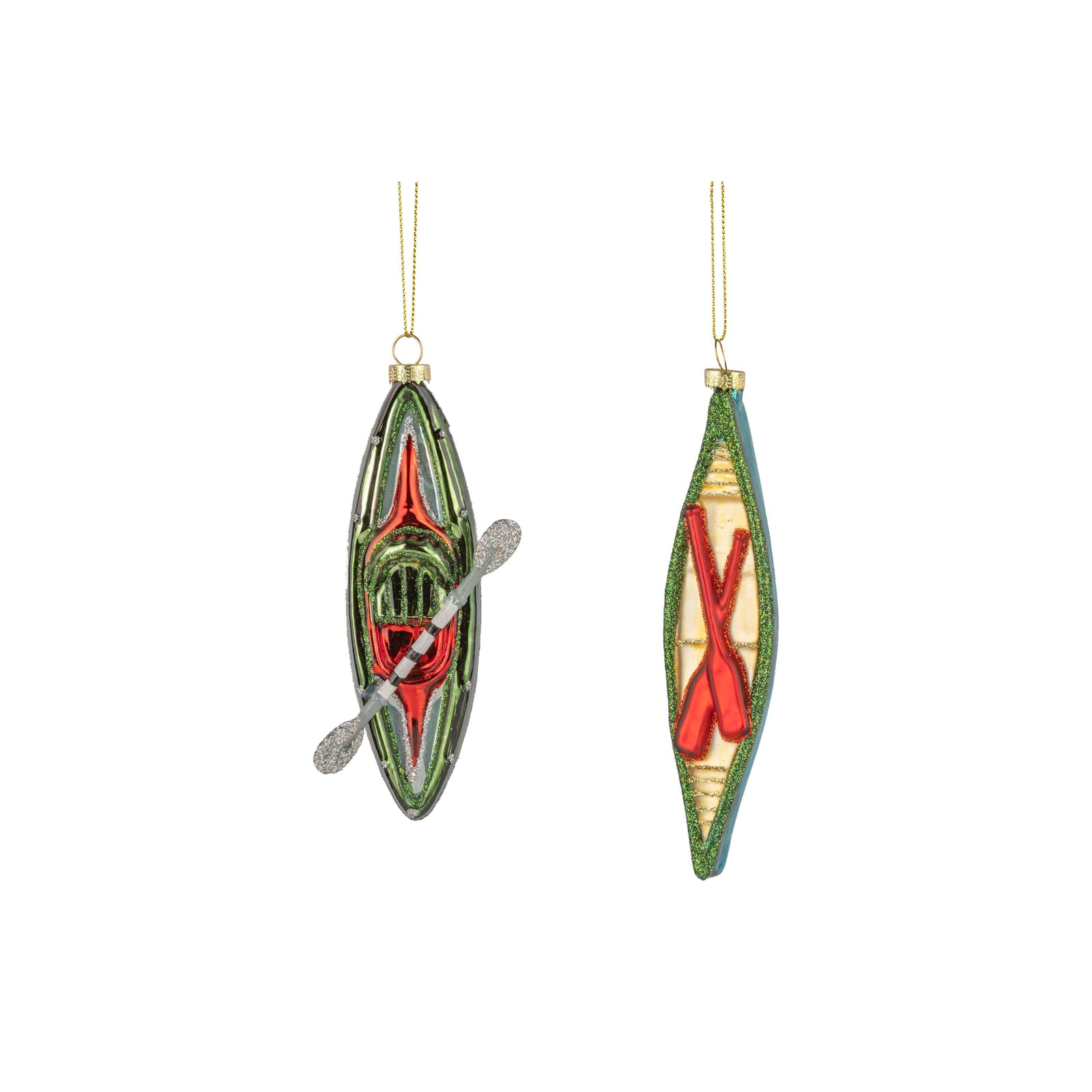 Glass Kayak Ornament - Zinnias Gift Boutique
