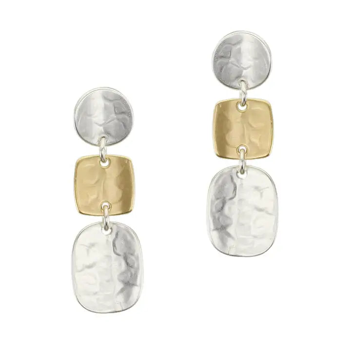 Concave Disc, Square and Oval Post Earring