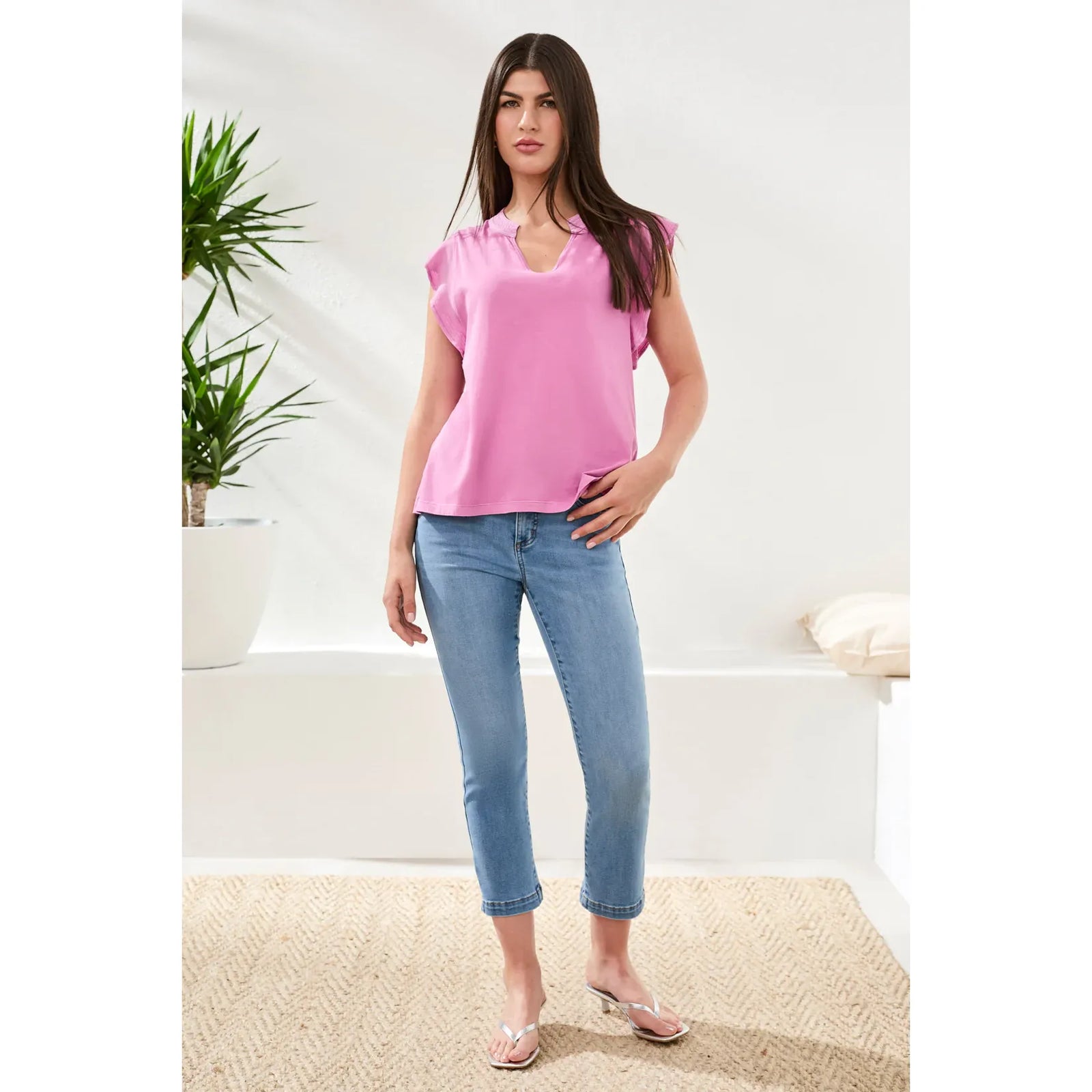 Audrey Crop Straight Leg Stretch Denim - Zinnias Gift Boutique