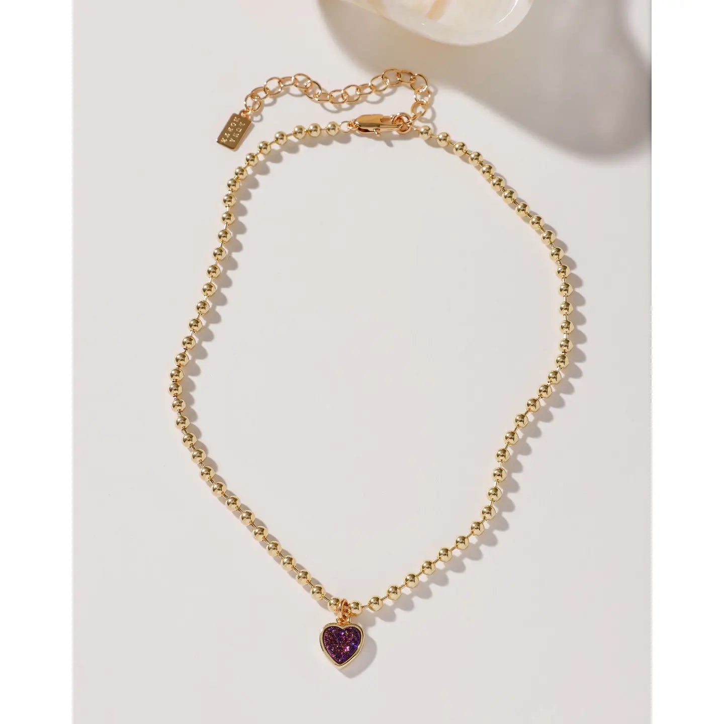 Heart's Accelerated Ball Chain Necklace Gold - Zinnias Gift Boutique
