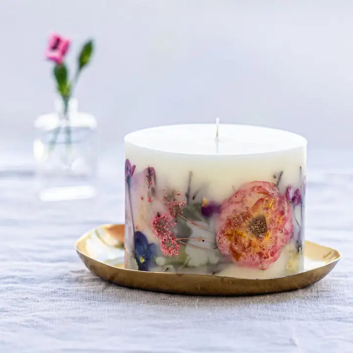 Petite Oval Botanical Candle - Zinnias Gift Boutique