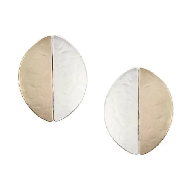 Half and Half Oval Post Earring