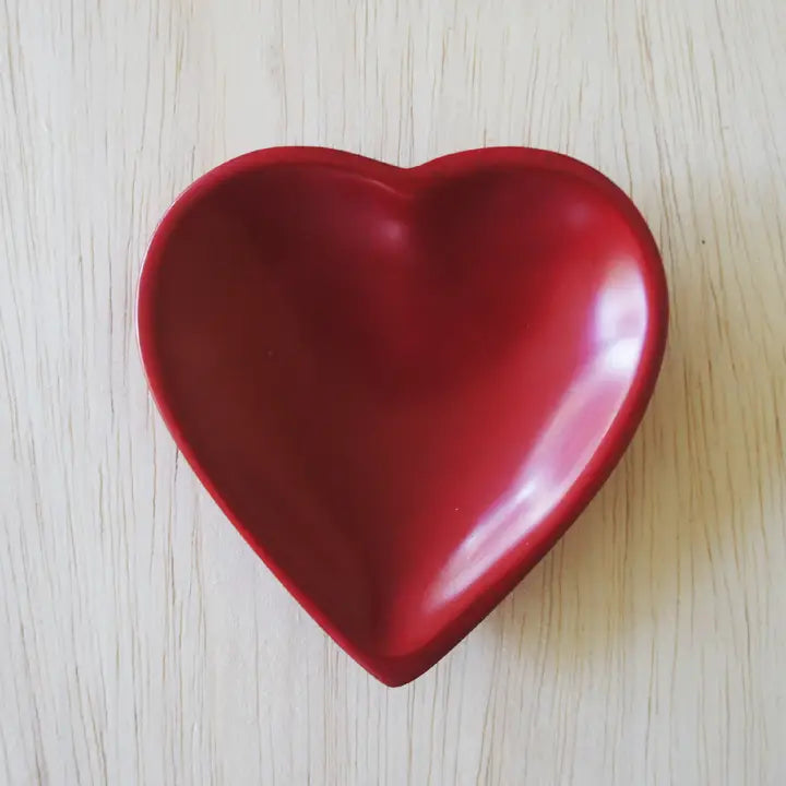 Heart Dish - Plain Red - Zinnias Gift Boutique
