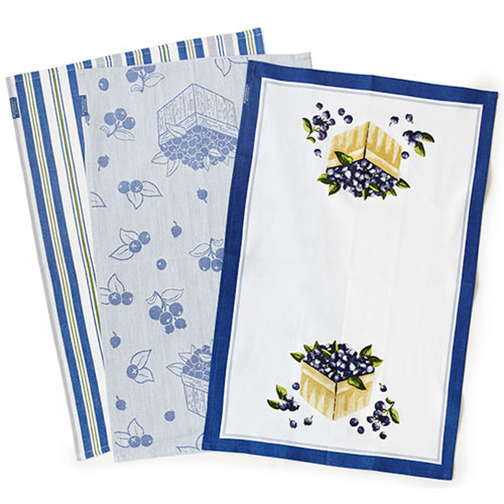 Tea Towel Blueberry S/3 - Zinnias Gift Boutique