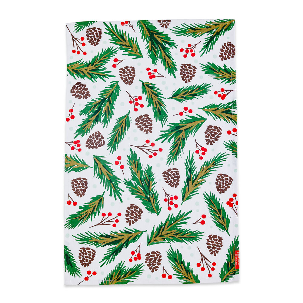 Tea Towel Cotton Bough and Berries