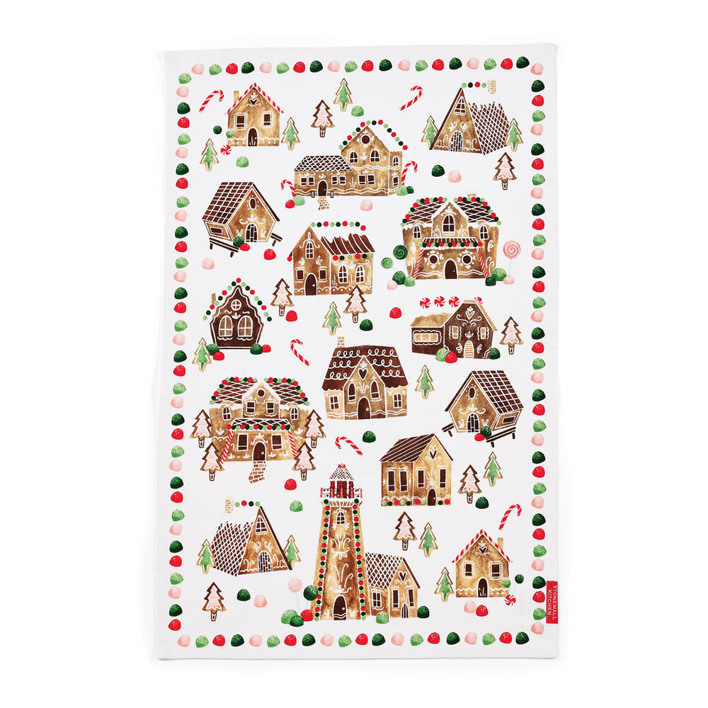 Tea Towel Cotton Gingerbread Houses