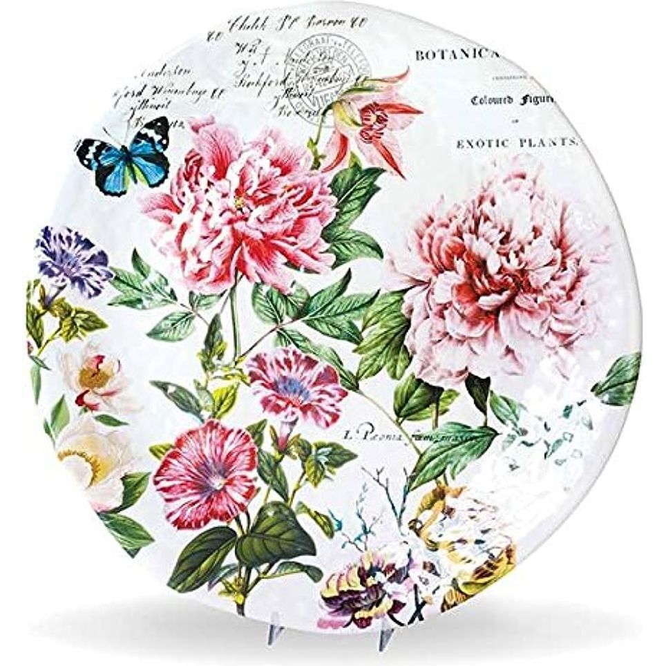 Garden melody  Melamine Serveware Large Round Platter - Zinnias Gift Boutique