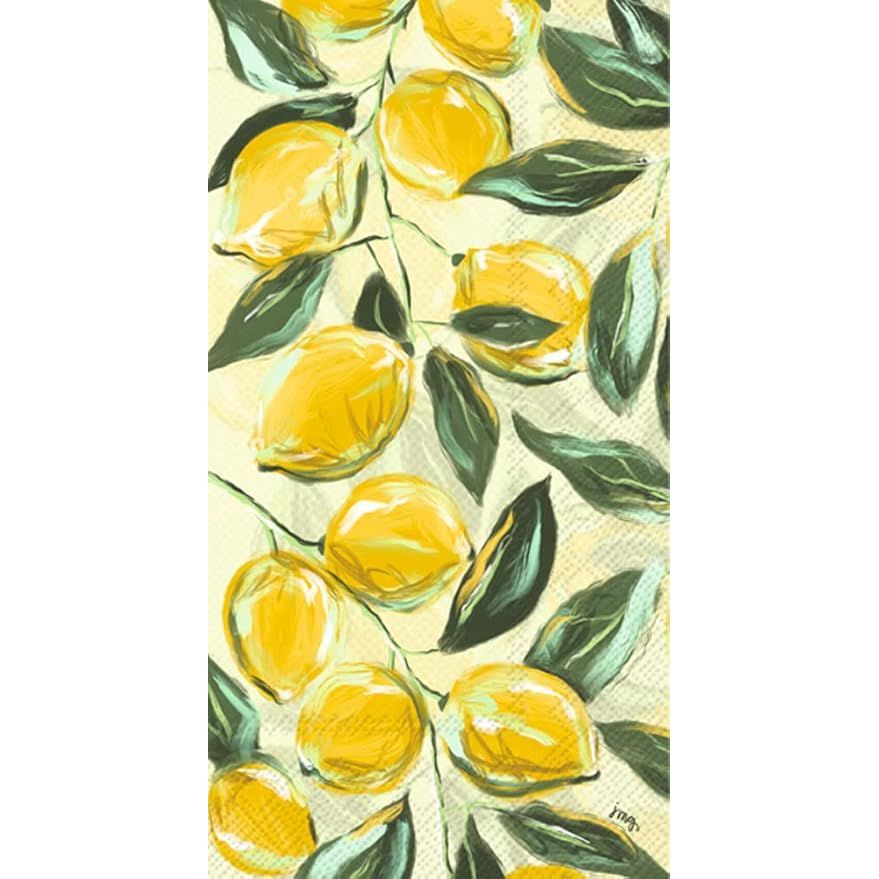 Painterly Lemons Hostess Napkin - Zinnias Gift Boutique