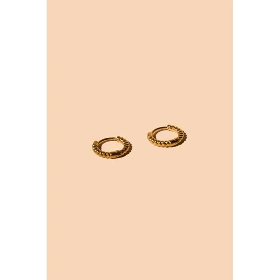 Braided Huggie Hoops - Gold - Zinnias Gift Boutique