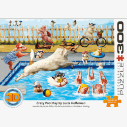 3D - Crazy pool day by Heff. 300 pc  Puzzle Eurographics - Zinnias Gift Boutique