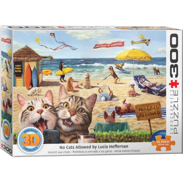 3D - No cats allowed by Heff. 300 pc  Puzzle Eurographics - Zinnias Gift Boutique