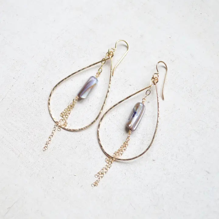 Mother Of Pearl Teardrop Earrings - Zinnias Gift Boutique
