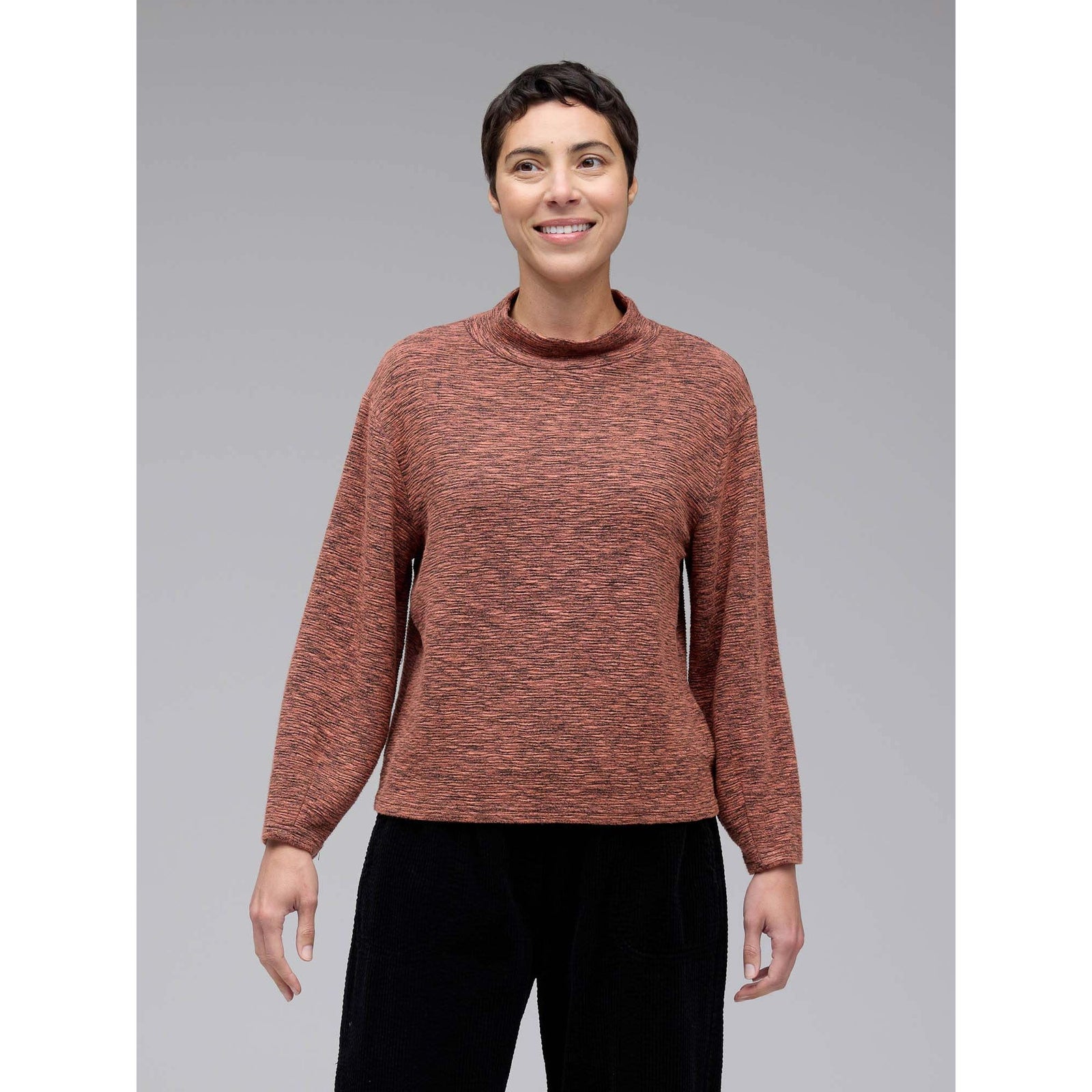 Mock Neck Top - Tandoori - Zinnias Gift Boutique