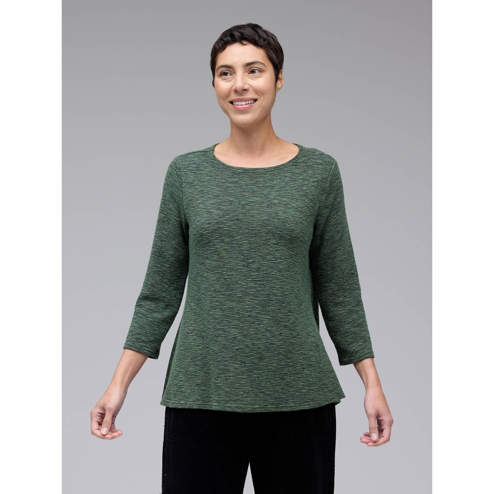 3/4 Aline Boatneck Top - Succulent - Zinnias Gift Boutique