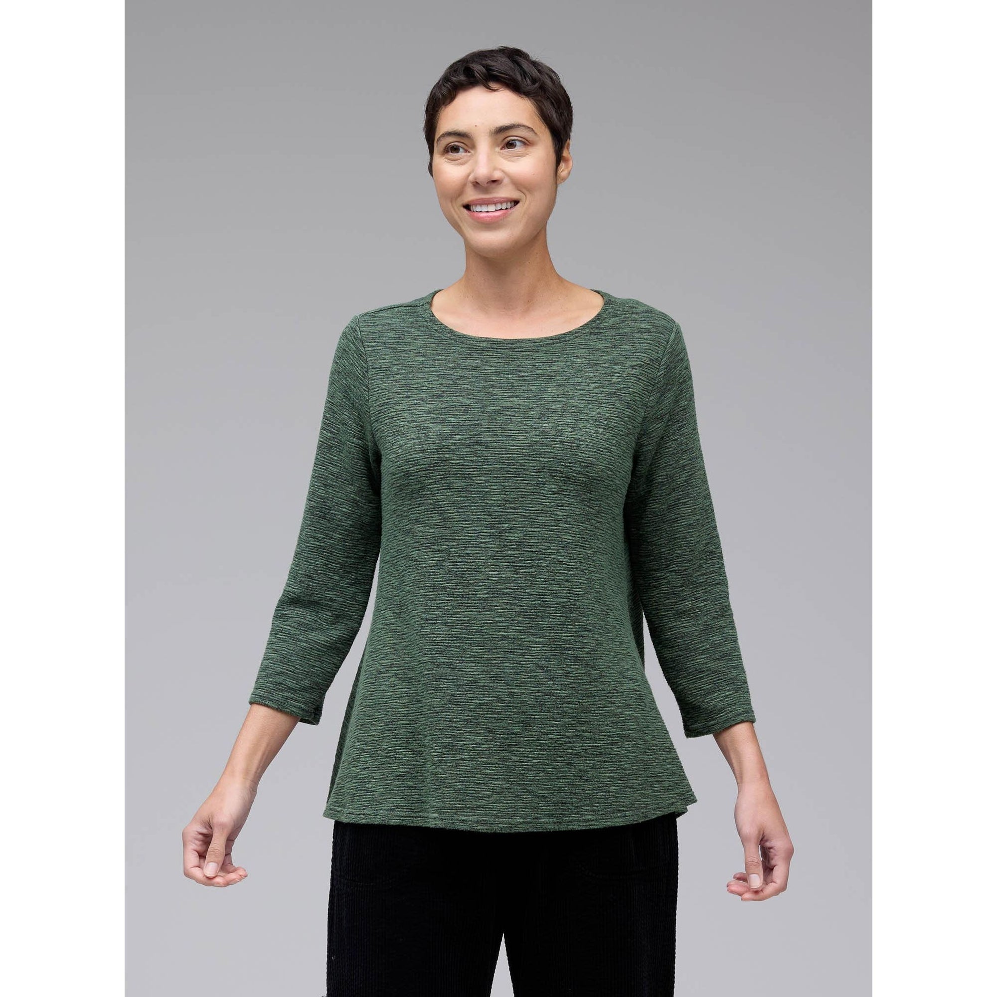 3/4 Aline Boatneck Top - Succulent - Zinnias Gift Boutique