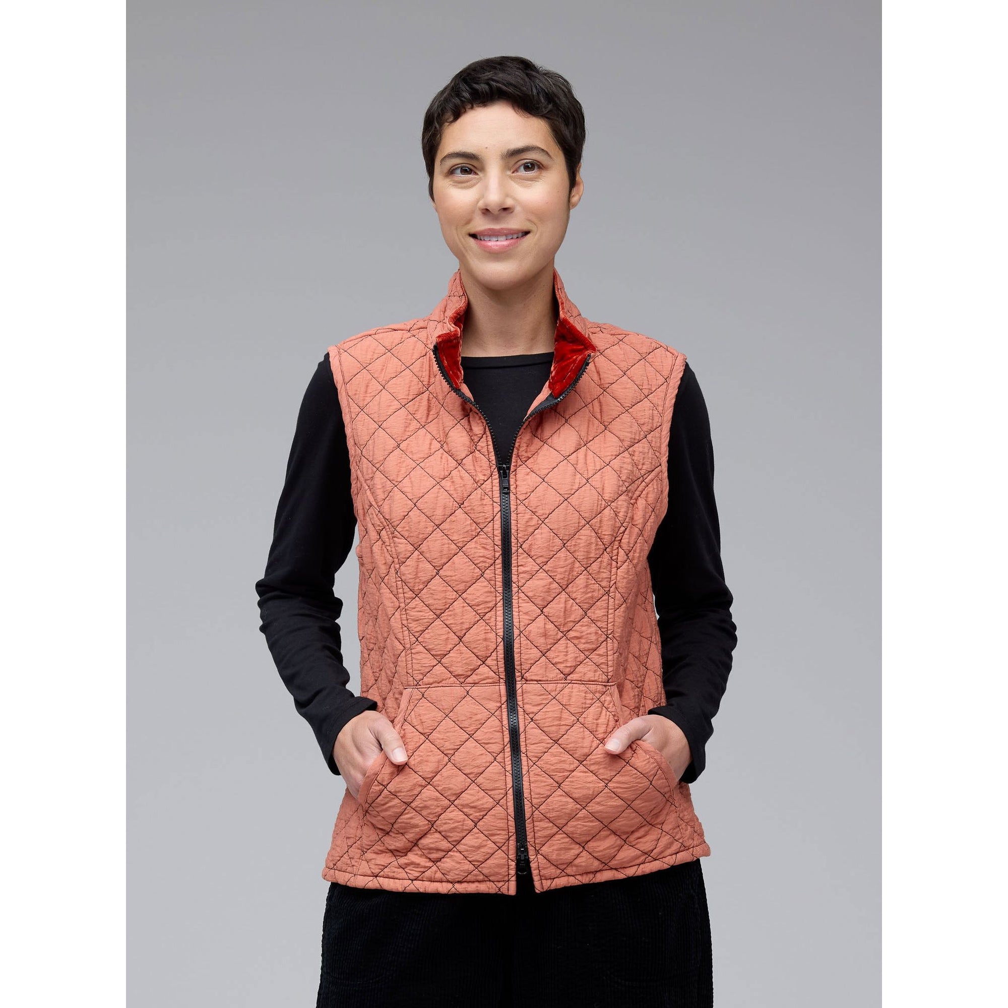 Zip Up Quilted Vest - Tidal - Zinnias Gift Boutique