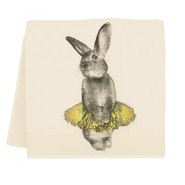 Bunny Tutu Tea Towel (Yellow Sparkles) - Zinnias Gift Boutique