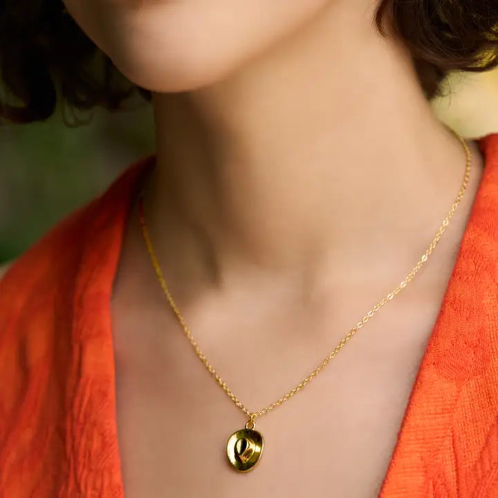 Wyatt Hat Necklace - 18K Gold Plated - Zinnias Gift Boutique