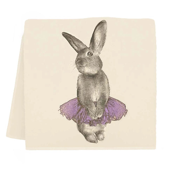 Bunny Tutu Tea Towel (Purple Sparkles) - Zinnias Gift Boutique