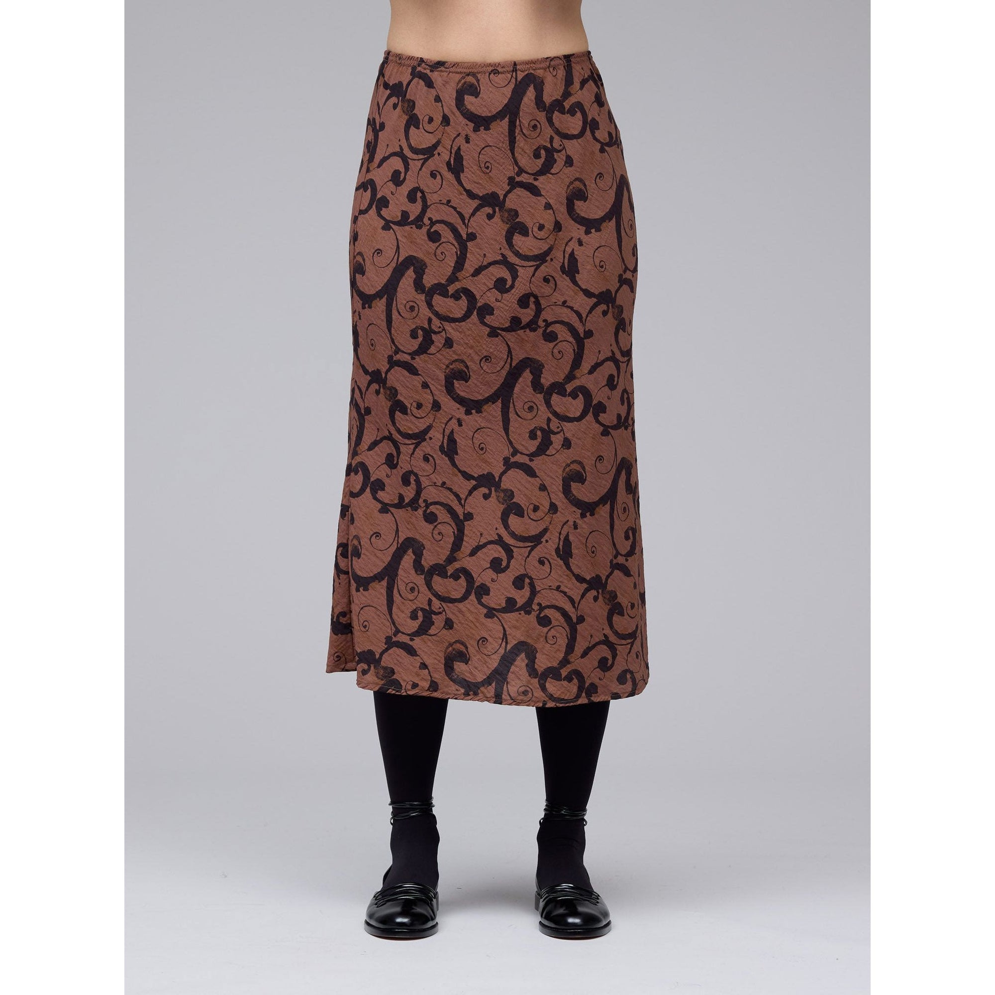 Bias Midi Swirl Skirt - Peacock - Zinnias Gift Boutique