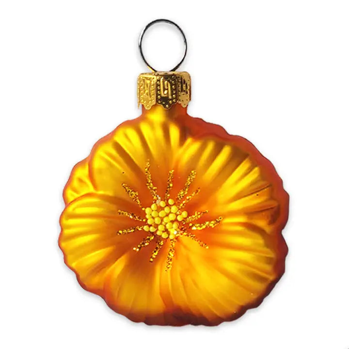 Mini Poppy and Monarch Glass Ornament - Zinnias Gift Boutique