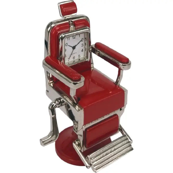 Barber Chair Clock in Red - Zinnias Gift Boutique