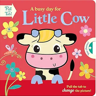 Busy day for little cow pull the tab book - Zinnias Gift Boutique