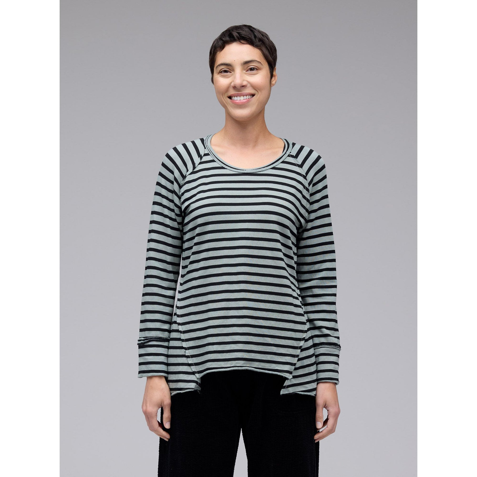 Gore Stripe Fleece Top - Zinnias Gift Boutique