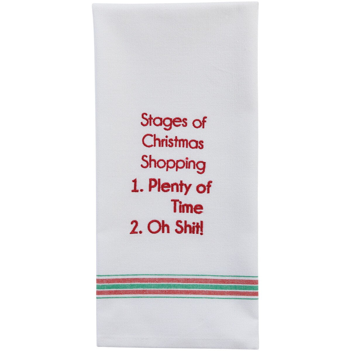 Stages Of Christmas Shopping Dishtowel - Zinnias Gift Boutique