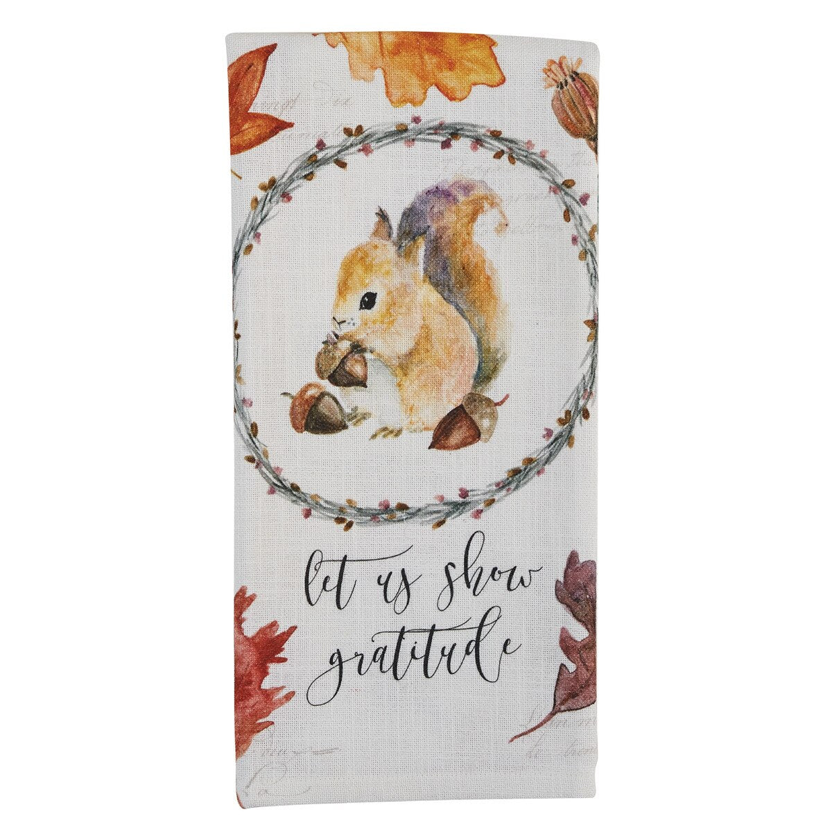 Harvest Home Squirrel Dishtowel - Zinnias Gift Boutique