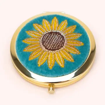 Embroidered Compact Mirror - Zinnias Gift Boutique