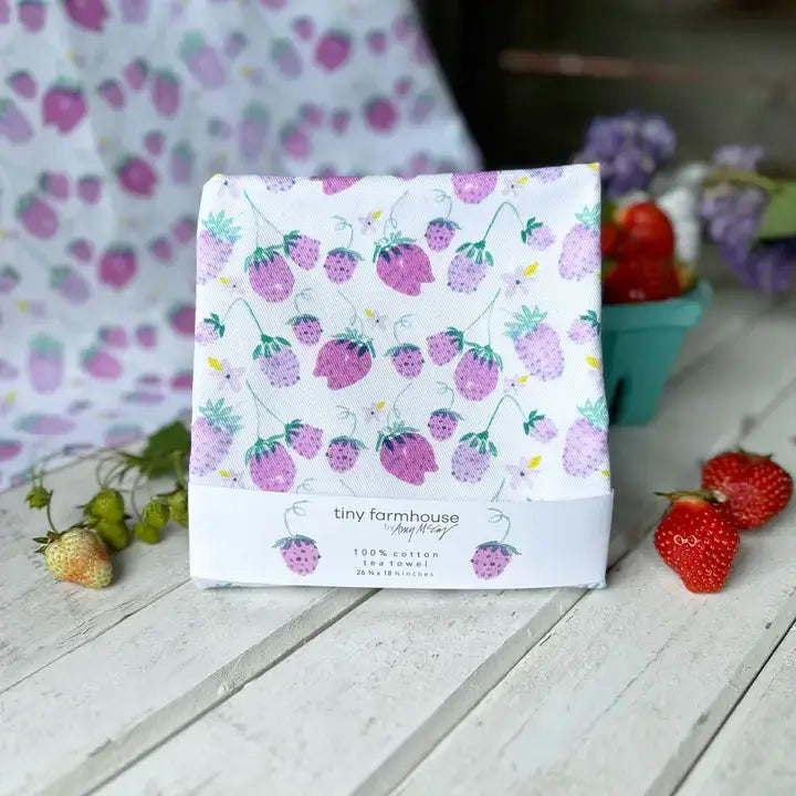 Strawberry Patch Tea Towel - Zinnias Gift Boutique