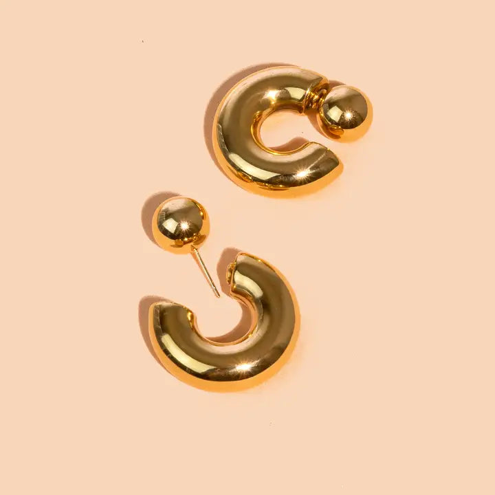 Riley Jacket Hoops - Gold - Zinnias Gift Boutique