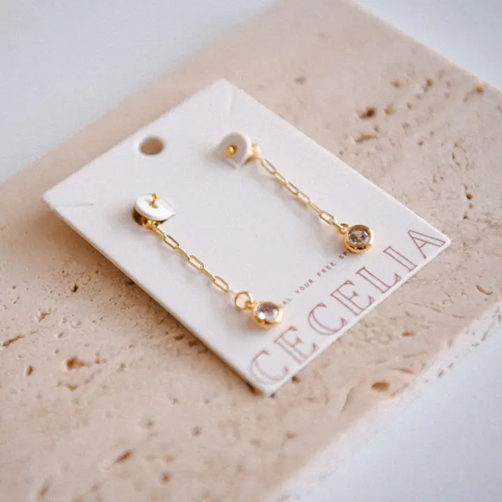 Starlit Shine Cubic Zirconia Drop Earrings - Zinnias Gift Boutique