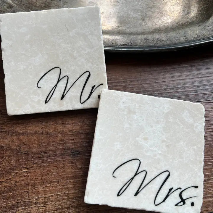 Mr/Mrs Stone Coasters - Zinnias Gift Boutique