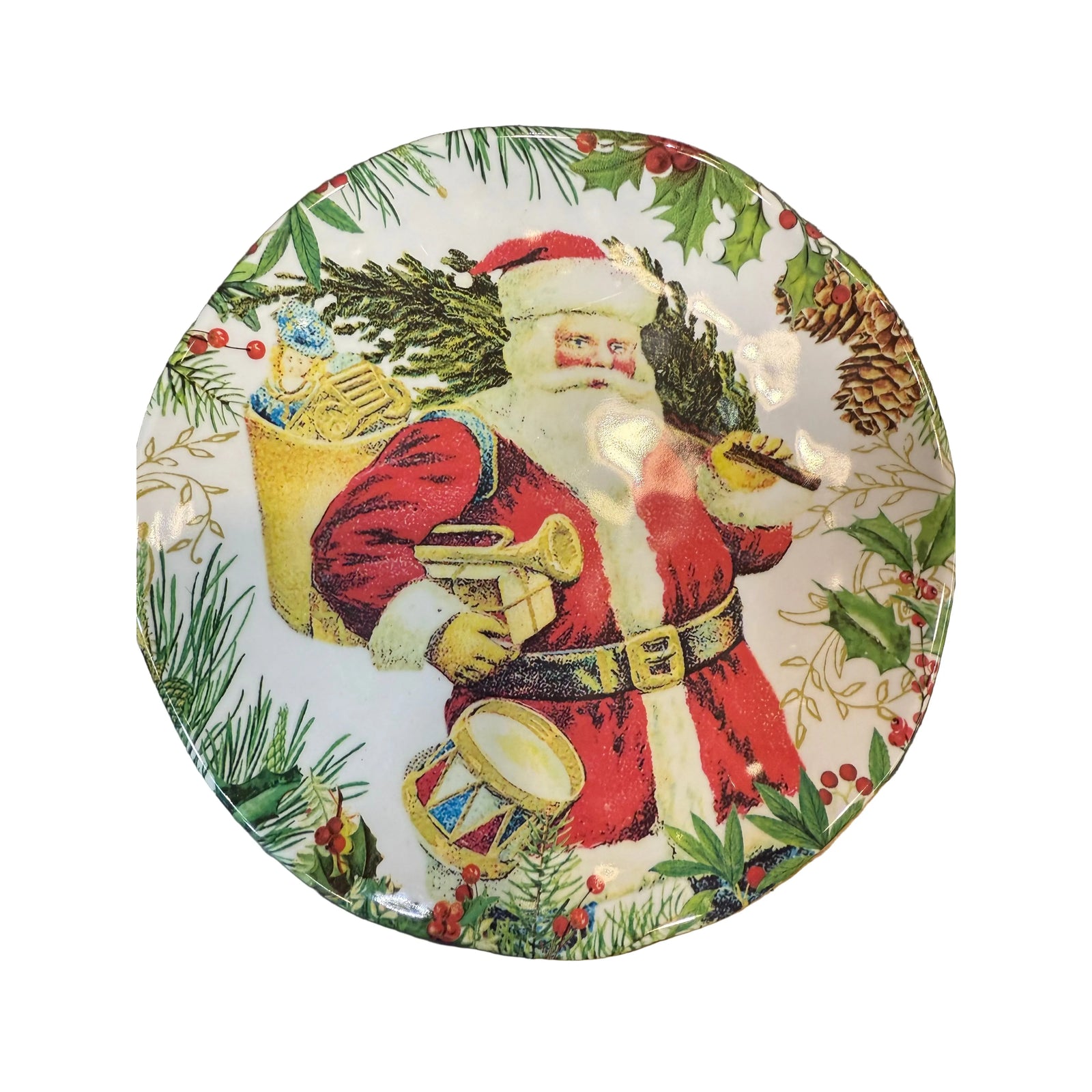 Appetizer Plate Melamine Santa - Zinnias Gift Boutique