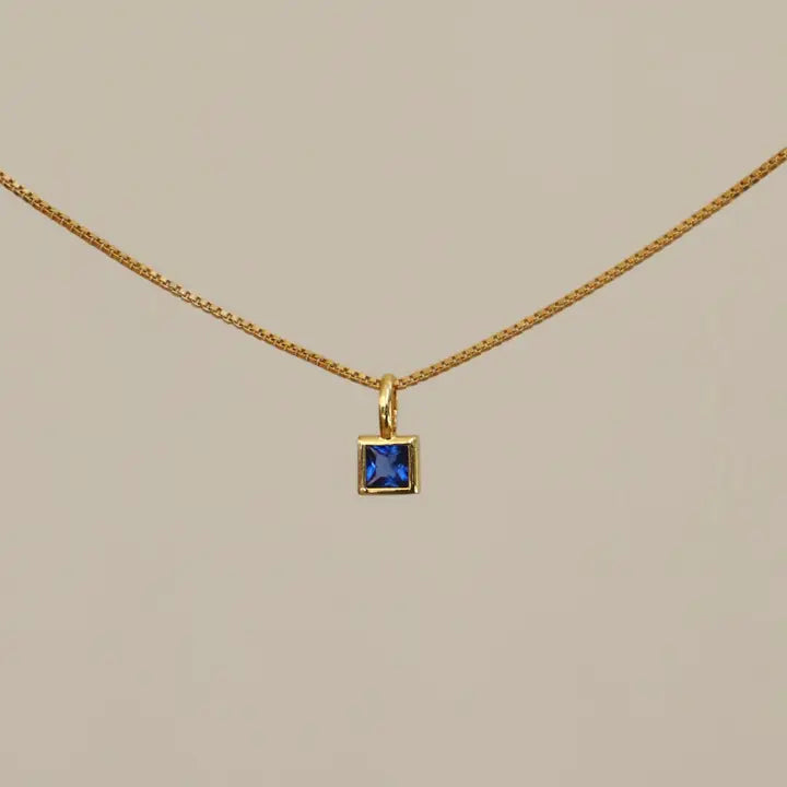 Birthstone Squ Bezel - Zinnias Gift Boutique